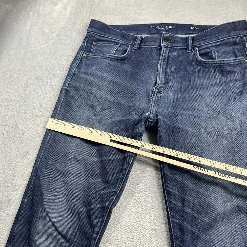 Banana‎ Republic Travelers Jeans Navy Blue Denim Mens 33x31* Pants Slim Fit